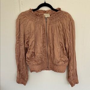 blush silk like bomber